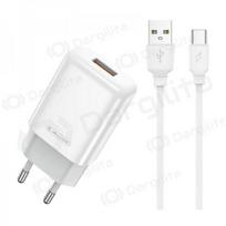 Telefono įkroviklis Jellico EU01 12 W USB-A USB-C baltas