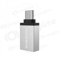 Adapteris Borofone BV3 Type-C OTG pilkas