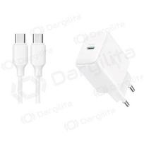 Telefono įkroviklis Joyroom JR-TCF20 20 W USB-C su USB-C į USB-C laidu 1 m baltas