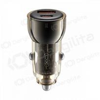 Automobilinis įkroviklis XO CC60 60 W USB-C + USB-A juodas