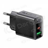 Telefono įkroviklis Acefast A98 30 W USB-C + USB-A PD QC GaN juodas