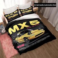 Miata MX-5 NA Racing Animacinis JDM Automobilio Drift Patalynės Komplektas, Antklodės Užvalkalas Patalynės Komplektas Antklodės Užvalkalas, Karališkas Karalienės Dvigulis Dydis Berniukams Mergaitėms Suaugusiems EU single(135x200cm) gray