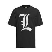 Death Note L Symbol Logo Anime Manga Shinigami Baumwolle Herren Bio T-Shirt 2XL white