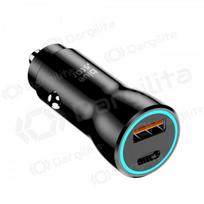 Automobilinis įkroviklis Blue Star 25 W USB-C + USB-A PD QC PPS juodas