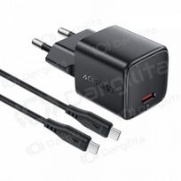 Telefono įkroviklis Acefast A118 30 W USB-C PD QC GaN juodas