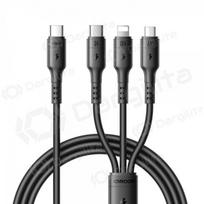 USB-C laidas Joyroom S-A61 USB-C į USB-C + Lightning + Micro USB 1.2 m įkrovimui juodas