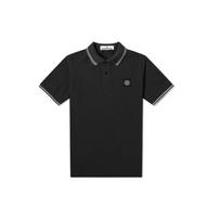 Stone Island Stretch Faux Fur Polo Shirt Men Polo Shirts Black 101522S18-V0029 M
