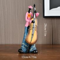 Moderni abstrakti dervos muzikos grupės figūrėlė muzikanto skulptūra muzikos instrumentų statula dovana namų biuro svetainės dekoras gray