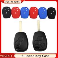 Silikoninis automobilio rakto dangtelio korpusas, skirtas Renault DACIA Scenic Megane Kangoo Sandero Captur Twingo Modus Protector 2button blue blue