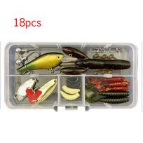 Kelių žvejybos masalų rinkinys Vobleriai Mišrių spalvų masalų rinkinys Dirbtinis kietas masalas Minnow Jig Spoon 18 pieces