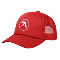 Aphex Twin Vintažinės Trucker Kepurės Unisex Mada Y2K Kepurės Darbininko Kepurė Sportinė Kepurė Kvėpuojantis Poliesterio Tinklelis Kepurė su Snapeliu Vasarinė One Size red