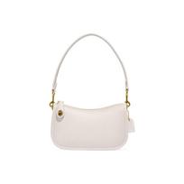 Coach Swinger 20 Vienspalvė Užtrauktuku Uždarymo Odinė Mahjongo Rankinė Moteriškos Rankinės Rožinė Balta C2643-B4HA Basic Set (Bag+Dust Bag) white