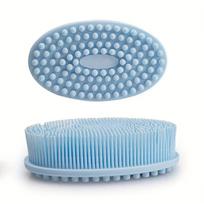 Soft Silicone Bath Brush - Portable Body Scrubber & Scalp Massage Brush 1Pcs Pack mėlyna