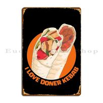 Doner Kebab Metal Sign Rusty Bar Designer Cinema Design Tin Sign Poster 20x30cm（7.8x11.8inch） beige