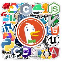 Programming IT Developers Stickers Github Go JAVA JS PHP OpenAi DIY Toy Gift Decal Graffiti Stickers for Phone Laptop Waterproof red