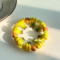 Resin Simulation Fruit Bracelet Dopamine Elastic Rope Beads Bracelet Cartoon Multi-Color Summer Bohemian Jewelry Beach Jewelry yellow