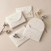 Aukštos kokybės rankų darbo baltas vokas su 3D tekstūra, medvilnės pojūčiu 7x10cm Cotton Texture Envelope white