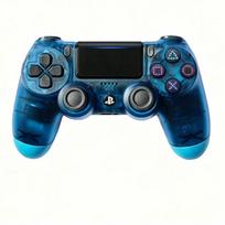 Blue transparent Wireless Game Controller for PS4, Dual Joysticks Gamepad with Ergonomic Grip and Vibration Feedback