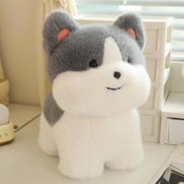 Bib Puppy Doll Cute Husky Doll Puppy Plush Toy Girl Sleeping Pillow Rag Doll 20cm gray