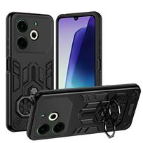 Military Shockproof  Armor Case For TECNO POVA 6 Pro POVA6 NEO POVA6PRO POVA6NEO Protective Cover Ring Stand Holder Fundas Coque Pc + tpu&Tecno Pova 6 Neo juoda