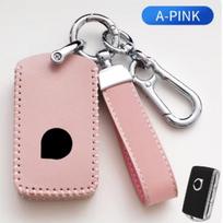 For Volvo S60 S90 XC40 XC60 XC90 V60 V90 Polestar 1 Polestar 2 Leather Car Key Cover Case Shell Bag Key Protection Accessory (Pink,For Volvo) rožinė