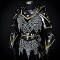 Black Gold Knight Armor Set | Handmade Full Body Steel Chainmail Suit | Medieval LARP Cosplay Armor