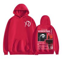 Rapper The Weeknd Music Album Graphic Sweatshirts Men'S Clothing Fleece High Quality Hoodies Man Harajuku Gothic Retro Pullovers 2XL raudona