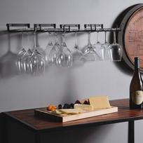 30 cm Stemware vyno stiklo stovas, montuojamas ant sienos, kaustytos juodos spalvos 40*20*20 gray