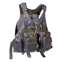 Žvejybinė liemenė muselinei meškerei, spiningui, kvėpuojanti, lauko žvejybos įranga su 8 kišenėmis, Oksfordo audinys Gray In Stock - Currently in Production gray
