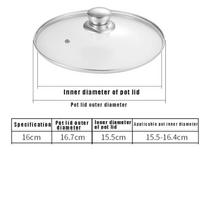 16-34cm Grūdinto Stiklo Puodo Dangtis Nerūdijančio Plieno Wok Keptuvės Dangtis Virtuvės Indų Dalys Virtuvės Aksesuarai 16cm