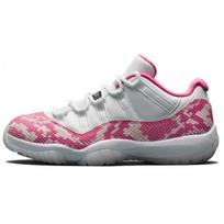 Air Jordan 11 Retro Low Rožinės gyvatės odos moteriški sportbačiai Balti Juodi-Rožiniai AH7860-106 37.5 white