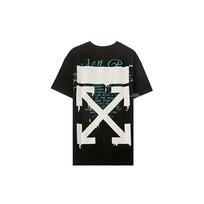 Off-White Lašančios Strėlės Trumpomis Rankovėmis Viršmarškiniai Marškiniai Juodi Vyriški Viršutiniai Drabužiai Juoda Balta OMAA038R201850051001 M white