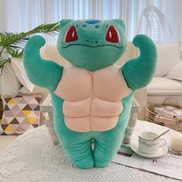 Muscle Series Boyfriend Power Muscle Festival Gift Shark Pie Charmander Platypus New Plush Toy Doll 55cm  0.85kg blue