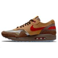 Nike CLOT X Air Max 1 Arbatos lapo rudos spalvos Mirties bučinio 2.0 Arbatos lapo Laisvalaikio sportbačiai Unisex sportbačiai Geltoni DD1870-200(S-BOX) 41