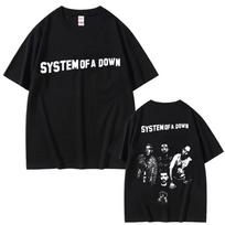 Alternative Metal Rock Band System of A Down Graphic T Shirts Men Women Casual Cotton Vintage T-shirt Male Oversized Streetwear S black