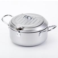 Household Temperature-Controlled Japanese Tempura Fryer - Mini Carbon Steel, Induction Cooker Compatible. black