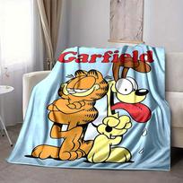 1 vnt. Garfield šuns flanelinis pledas, minkštas, draugiškas odai, su skaitmenine spauda, įvairių dydžių, tinkamas šeimai, draugams, gimtadieniui 80x120cm gray