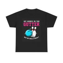 Minds In The Gutter Bowling Shirt Funny Graphic Jokes Unisex Heavy Cotton Tee Unisex T-Shirt M