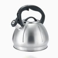 High-capacity stainless steel whistle kettle, Gas induction cooker boiling water kettle, Home fashion polka dot teapot, 3.0L 3.0L gray