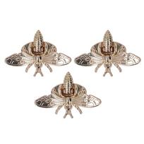 3PCS Luggage Accessories Light Gold Clasp Turn Lock Rotatable 3D Bee Purse Closure Alloy Bag Lock Clutch Bag Making gray