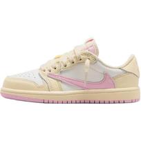 Travis Scott x Air Jordan 1 Low OG SP PS Shy Pink Vaikams Sportbačiai Muslin Sail University-Red IQ7605-100 33.5