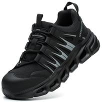 Vyriški lengvi saugos darbo batai su plieniniu nosies apsauga - Apsauga nuo smūgių ir pradūrimo Black;46 black