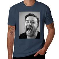 Ricky Gervais laugh TShirt Urban Style Print TShirt 4XL gray