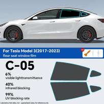 Iš anksto supjaustyta langų tamsinimo plėvelė „Tesla Model 3 2020-2023“ ir „Highland 2024“ Saulės UV apsauga Interjero lipdukas Front 50 percent juoda