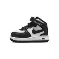 Stussy x Nike Air Force 1 Mid TD Black White Baby Sneakers DN4160-002 21 black