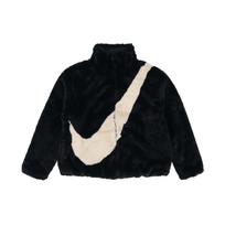 Nike moteriškas oversized striukė su Swoosh logotipu (Azijos dydis) Juodi Fossil moteriški gatvės drabužiai DO3792-010 XS