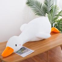 Didelis baltas žąsis pliušinis žaislas smėlio skulptūra antis pagalvė animacinis personažas miegantis su kojomis mieganti lėlė gimtadienio dovana 65cm [no zipper] 0.3kg