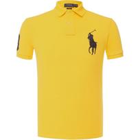 Polo Ralph Lauren Big Pony Embroidered Slim Fit Straight Leg Short Sleeve Polo Shirt Men tops Yellow 710781433-009 S yellow