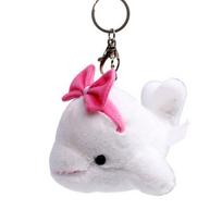Whale Plush Keychain Cute Cartoon Sea Animal Plush Ornament Mini Stuffed balta