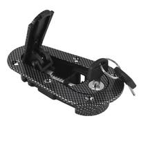 Flush Mounted Engine Hood Bonnet Quick Release Latch Pin Locking Kit with Key for Racing Car Black Carbon Fiber Texture black